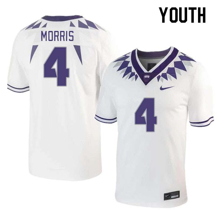 Youth #4 Chandler Morris TCU Horned Frogs 2023 College Footbal Jerseys Stitched-White